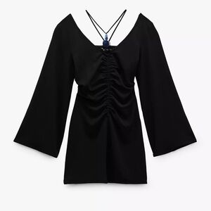 NWOT Zara Black Mini Stone Dress SZ Large